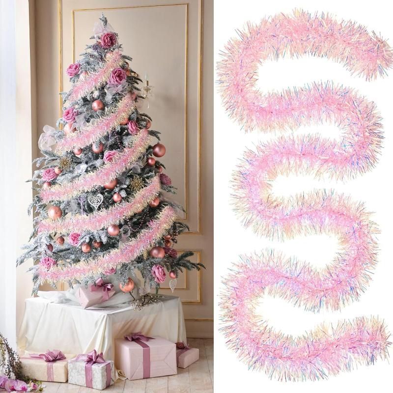 Tinsel Garland Decoration - 1/3/5 Pezzi Ghirlanda Natalizia Rosa da