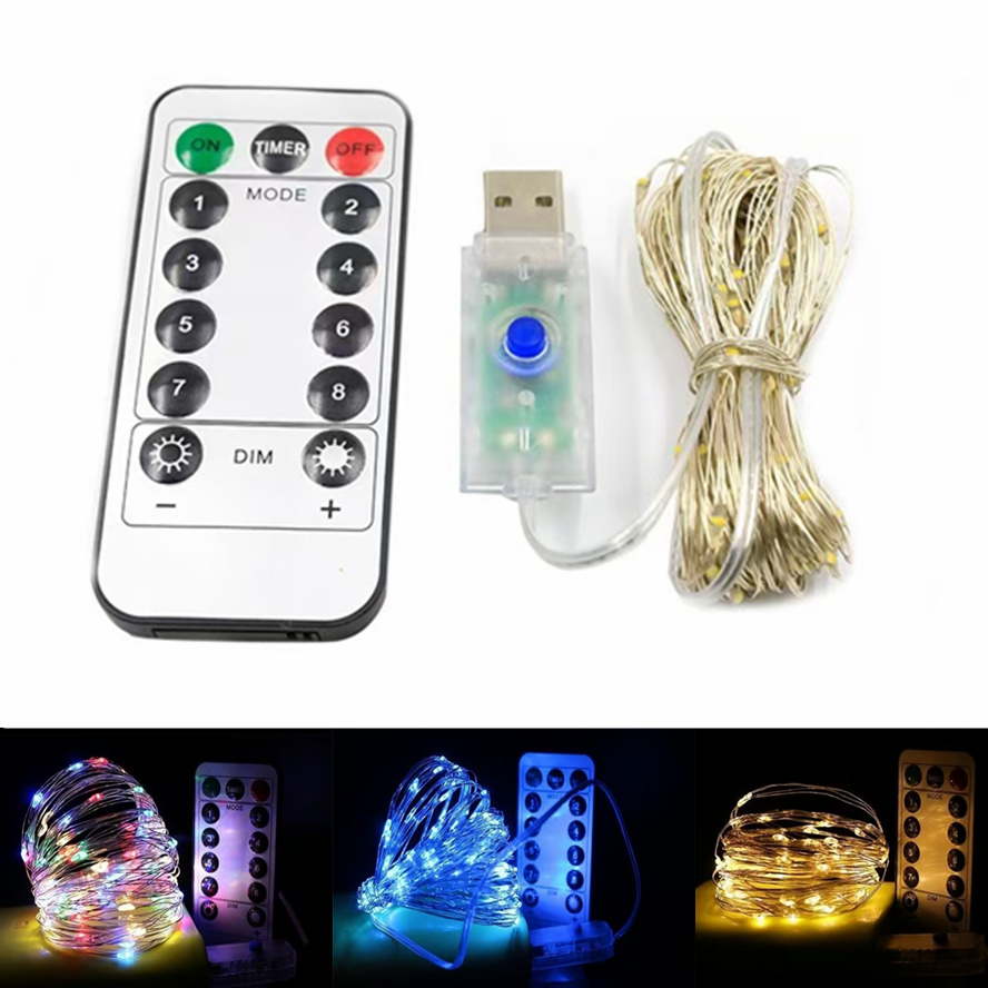 Led Fairy String Lights - 20m 10m Telecomando 8 funzioni LED