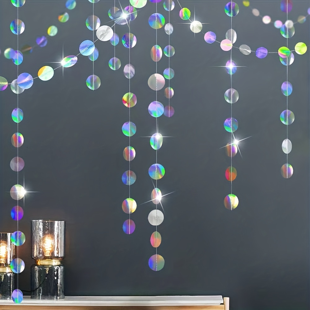 Tinsel Garland Decoration - Ghirlande circolari iridescenti scintillanti da 1