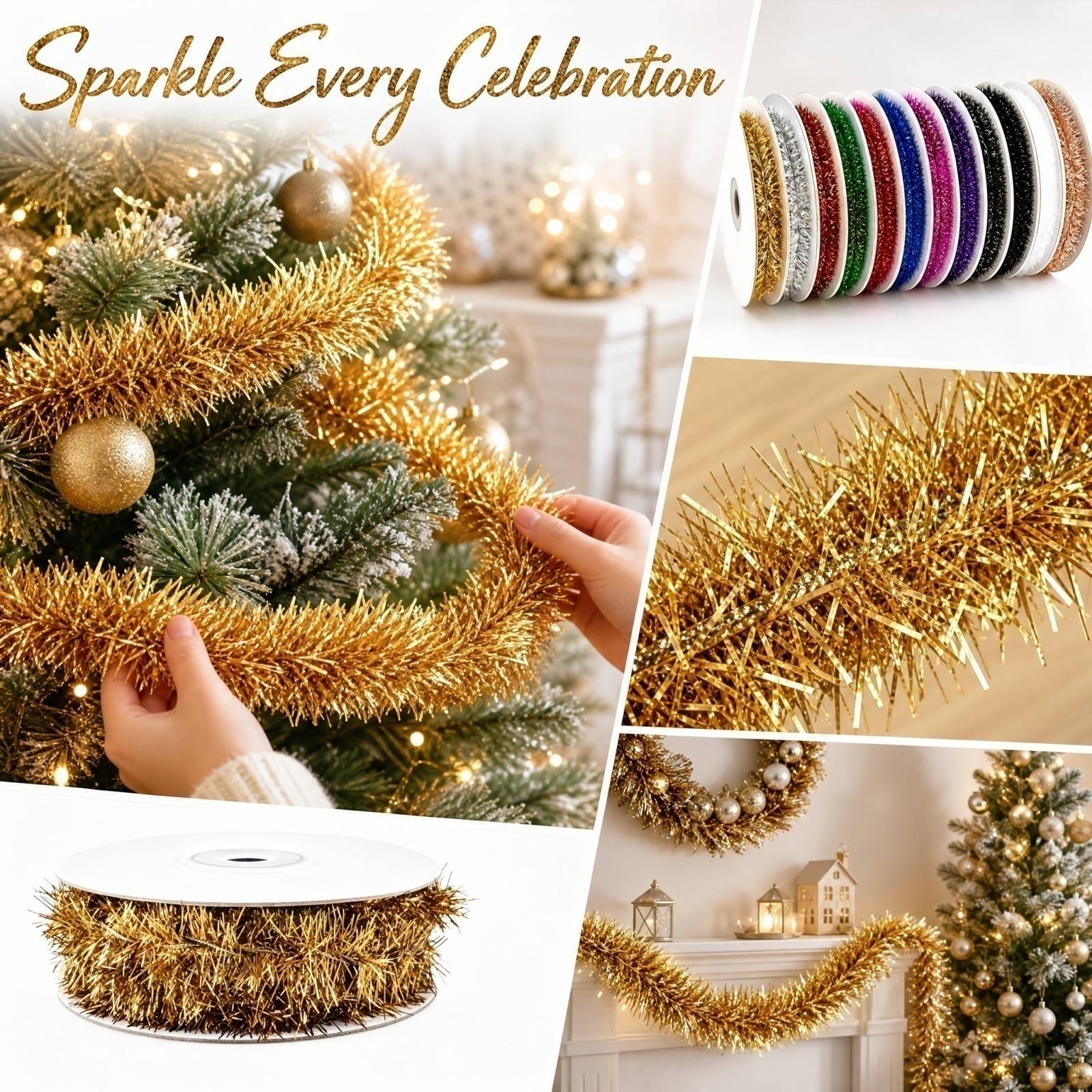 Tinsel Garland Decoration - Ghirlanda di Filo di Plastica Lunga