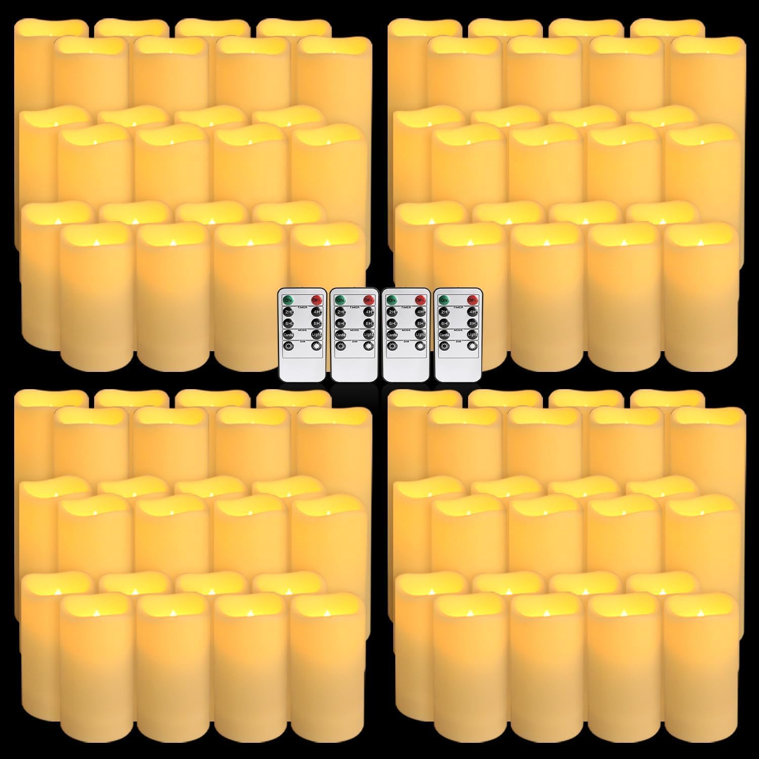 Holiday Candle Set - Set di 96 candele impermeabili senza