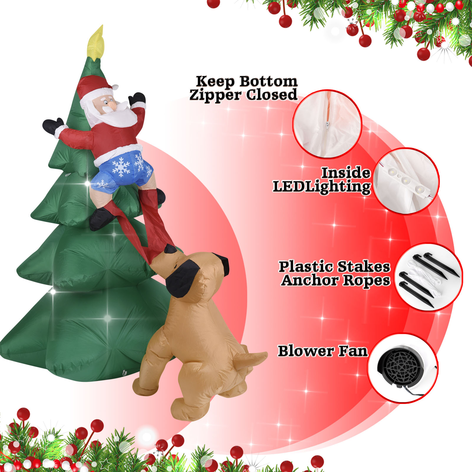 Cane gonfiabile di Natale con  - Christmas Lights Outdoor recensione e prezzo